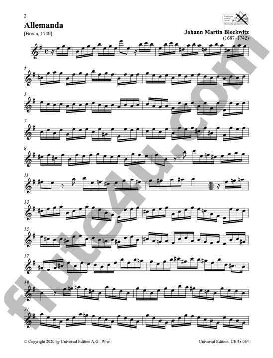 Various :: 34 pieces pour flute seule: Flute Solos from the 18th Century