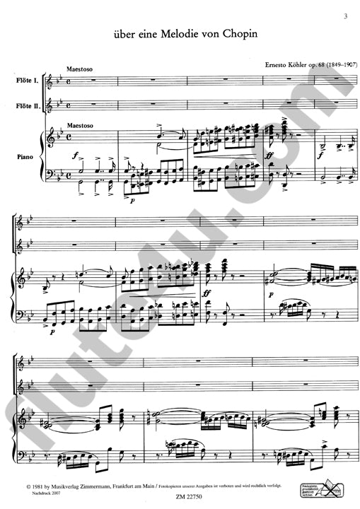 Kohler, E :: Zweites Konzertduett uber eine Melodie von Chopin, op. 68 [Second Concert Duet on a Melody by Chopin]