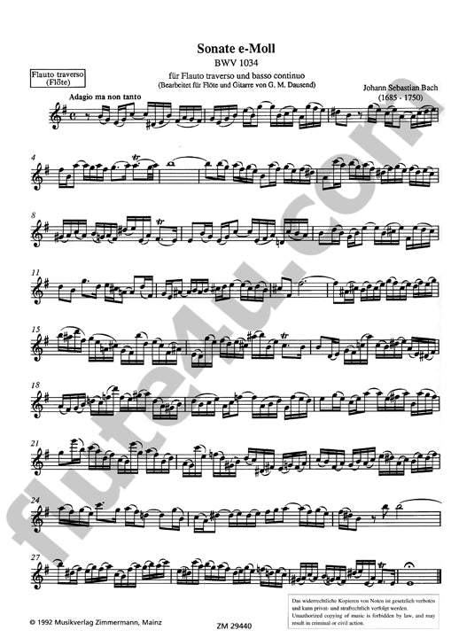 Bach, JS :: Sonate e-Moll BWV 1034 [Sonata in E minor BWV 1034]