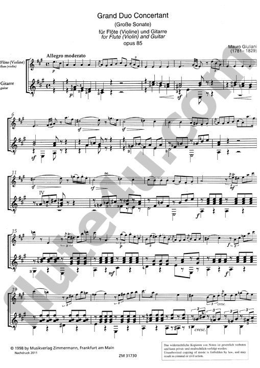 Giuliani, M :: Grand Duo Concertant op. 85