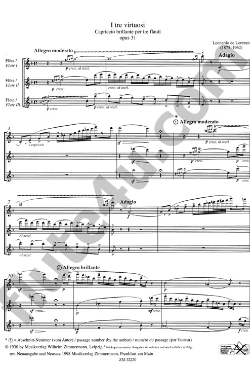 de Lorenzo, L :: I tre virtuosi op. 31 [The Three Virtuosos op. 31]