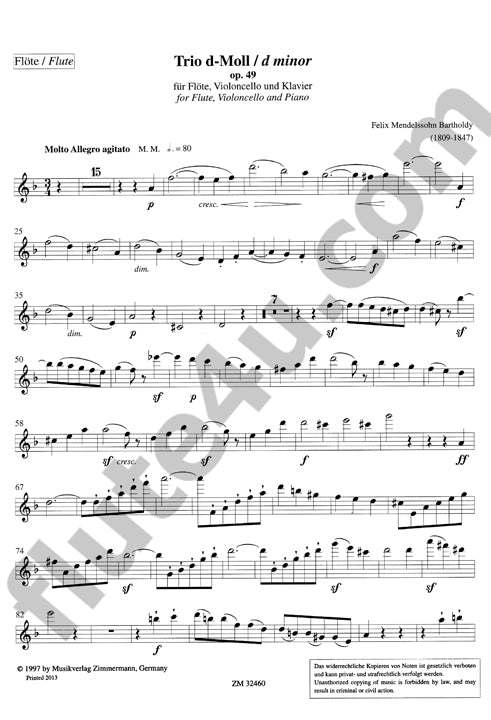 Mendelssohn, F :: Trio d-Moll op. 49 [Trio in D Minor op. 49]