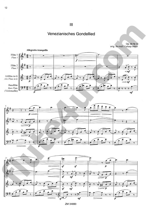 Mendelssohn, F :: 4 Lieder ohne Worte [4 Songs Without Words]