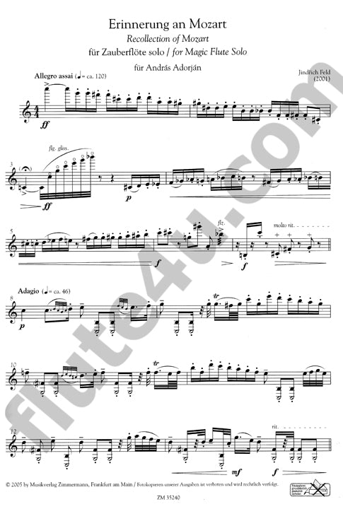 Feld, J :: Erinnerung an Mozart [Recollection of Mozart]