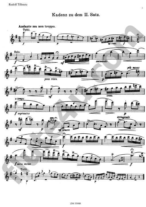 Various :: Kadenzen zum Flotenkonzert D-Dur KV314 (285d) von W.A. Mozart [Cadenzas to the Flute Concerto in D major KV314 (285d) by W.A. Mozart]