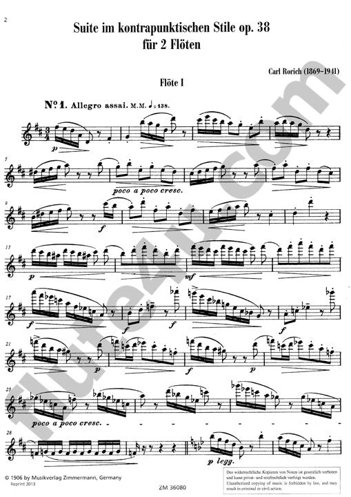 Rorich, C :: Suite im kintrapunktischen Stile op 38 [Suite in Contrapuntal Syle Op 38]