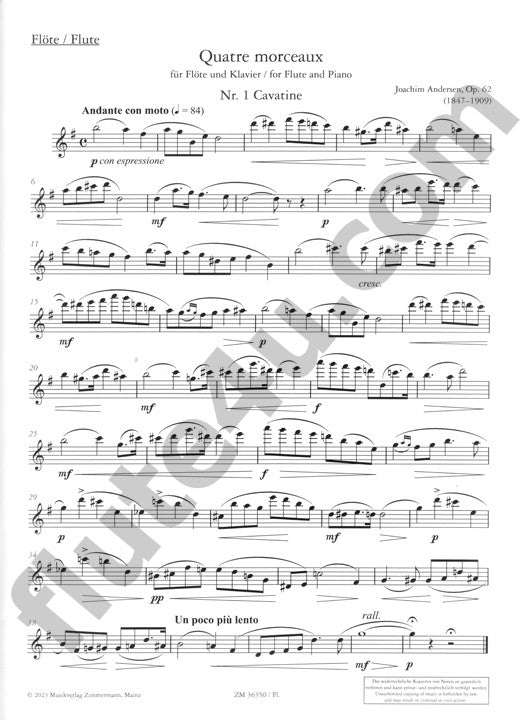 Andersen, J :: Quatre morceaux, op. 62