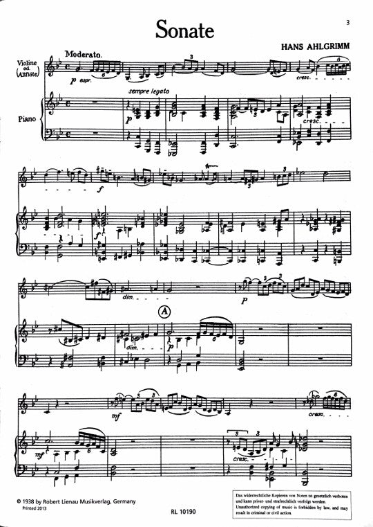 Ahlgrimm, H :: Sonate