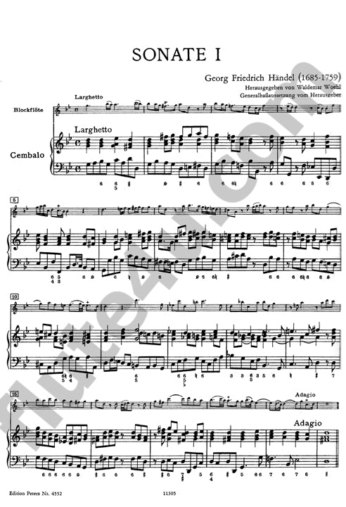 Handel, GF :: 4 Sonaten HWV 360, 362, 365, 369 [4 Sonatas HWV 360, 362, 365, 369]