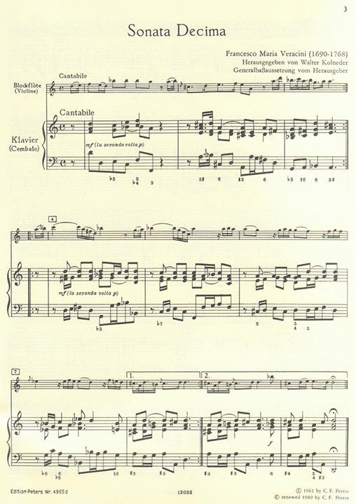 Veracini, FM :: 12 Sonaten IV [12 Sonatas Op. 1 Vol. 4]