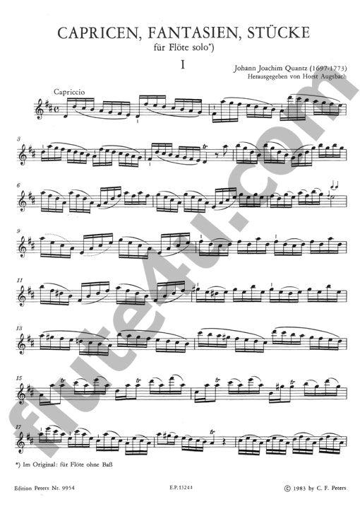 Quantz, JJ :: Capricen, Fantasien und Stucke QV 3:1 [Caprices, Fantasies and Pieces QV 3:1]