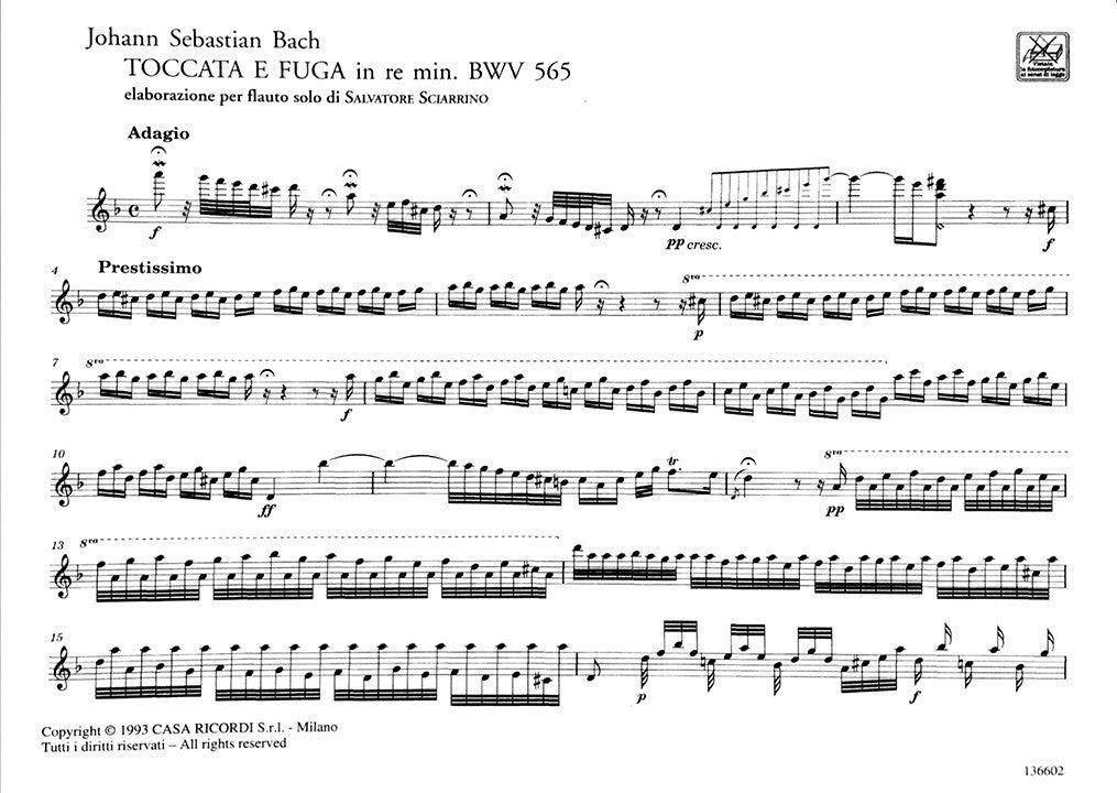 Bach, JS :: Toccata e fuga in re minore BWV 565 [Toccata and Fugue in D minor BWV 565]