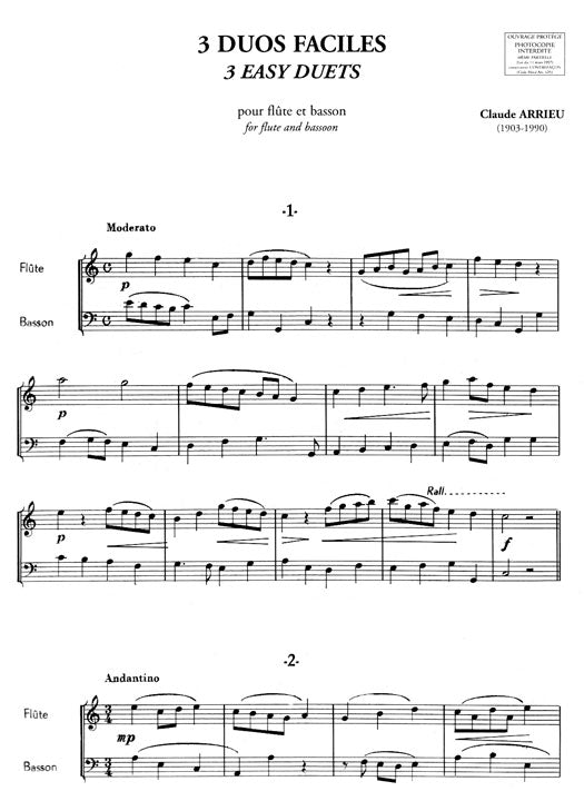 Arrieu, C :: 3 duos faciles [3 easy duets]
