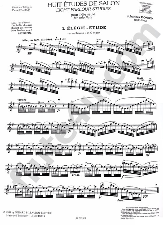 Donjon, J :: Huit etudes de salon [8 Parlor Studies]