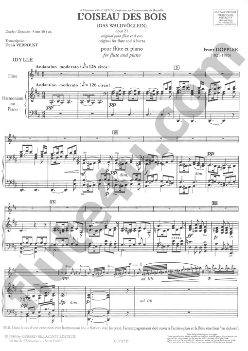 Doppler, F :: L'Oiseau des Bois op. 21 [The Bird of the Forest op. 21]