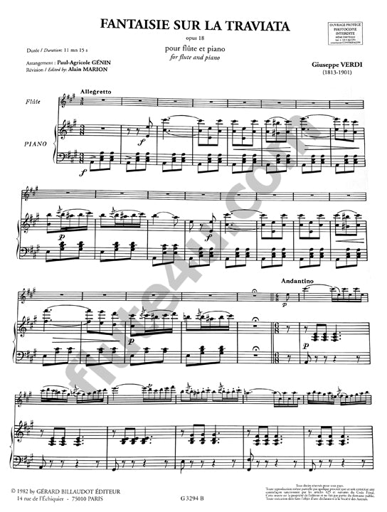 Verdi, G :: Fantaisie sur la Traviata [Fantasy on La Traviata]