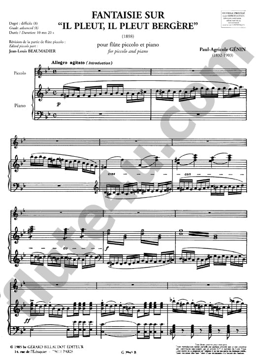 Genin, PA :: Fantaisie Sur 'Il Pleut, Il Bleut Bergere'