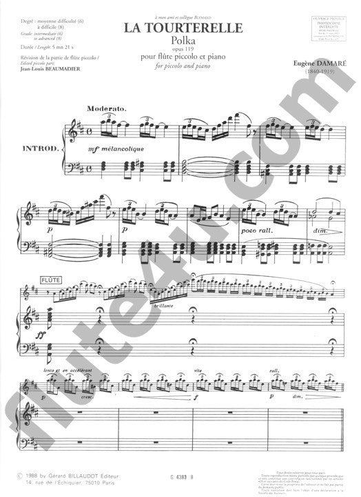 Damare, E :: La Tourterelle, op. 119