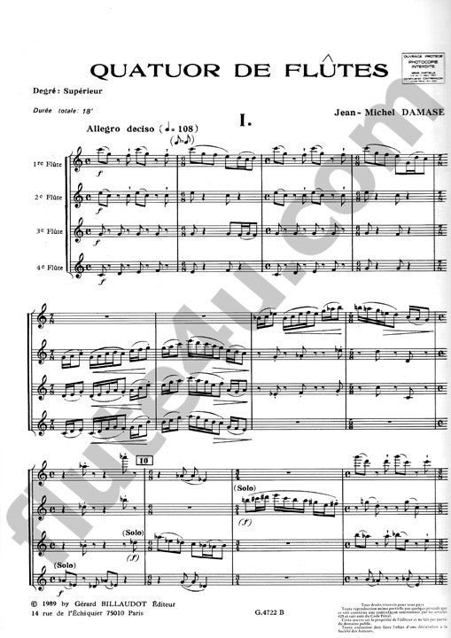 Damase, J-M :: Quatuor de Flutes [Flute Quartet]