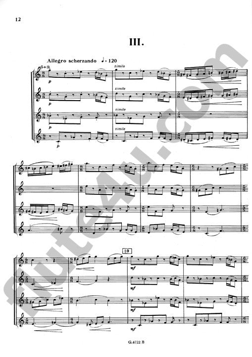 Damase, J-M :: Quatuor de Flutes [Flute Quartet]