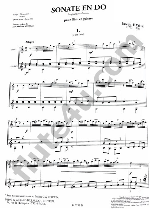Haydn, J :: Sonate en do [Sonata in C major]