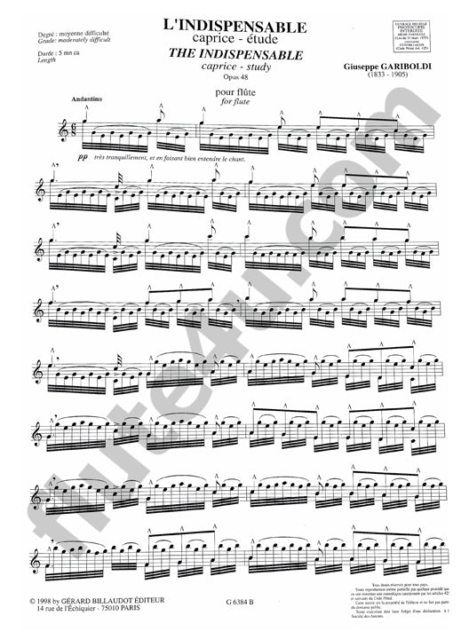 Gariboldi, G :: L'Indispensable caprice - etude op. 48 [The Indispensable caprice - study op. 48]