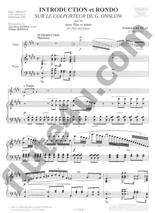 Kuhlau, F :: Introduction et Rondo sur le colporteur de G. Onslow, op. 98a