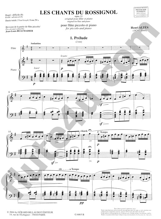 Altes, H :: Les chants du rossignol op. 11 [The Songs of the Nightingale op. 11]