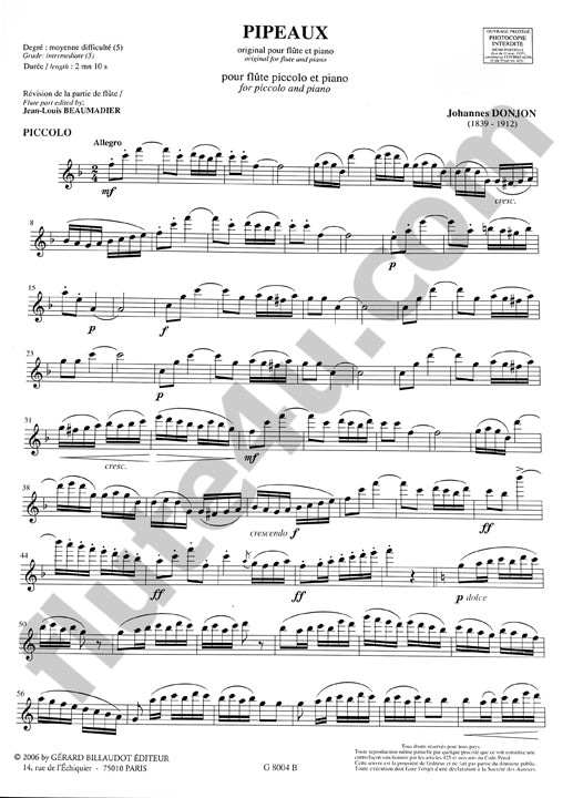 Donjon, J :: Pipeaux