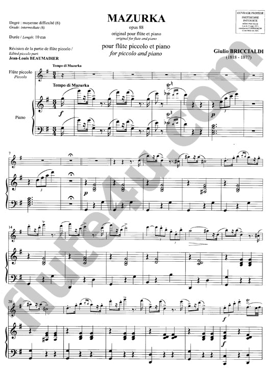 Briccialdi, G :: Mazurka op. 88