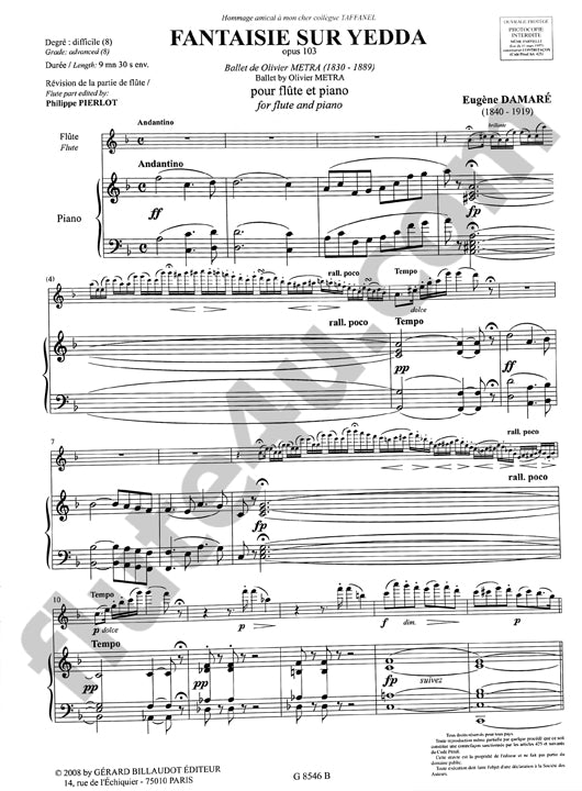 Damare, E :: Fantaisie sur Yedda op.103