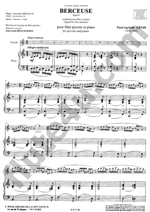 Genin, P-A :: Berceuse op. 6
