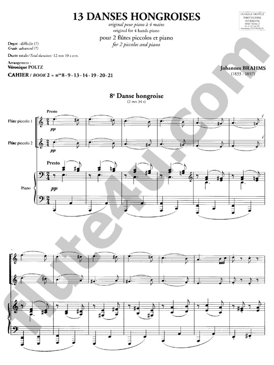 Brahms, J :: 13 Danses hongroises: Book 2