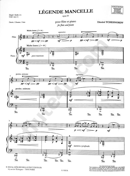 Tchesnokov,  D :: Legende mancelle opus 59