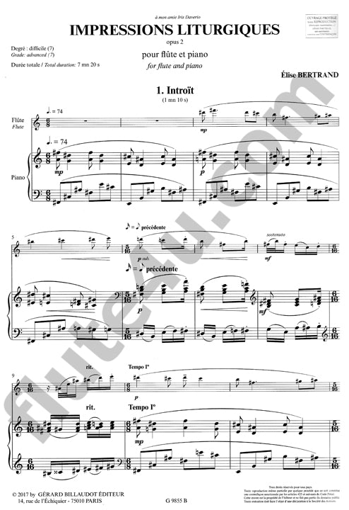 Bertrand, E :: Impressions liturgiques