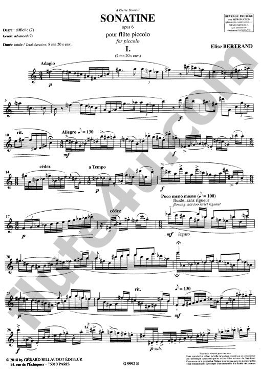 Bertrand, E :: Sonatine