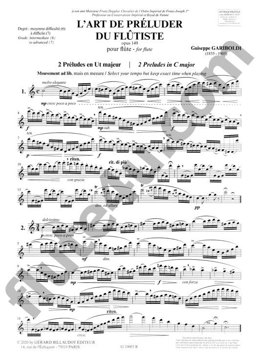 Gariboldi, G :: L'art de preluder du flutiste, op. 149 [The Art of Preluding for Flutists]