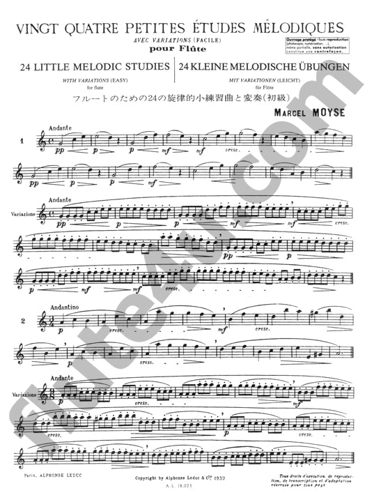 Moyse, M :: 24 Petites Etudes Melodiques [24 Little Melodic Studies]