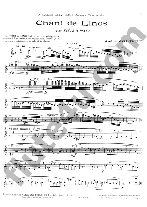Jolivet, A :: Chant de Linos