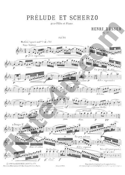 Busser, H :: Prelude et Scherzo