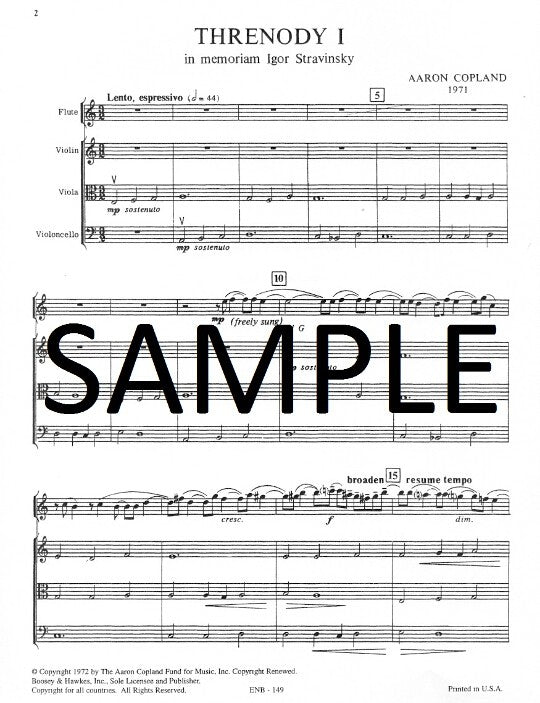 Copland, A :: Threnodies I and II