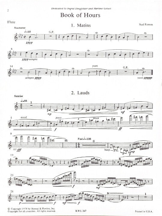 Rorem, N :: Book of Hours