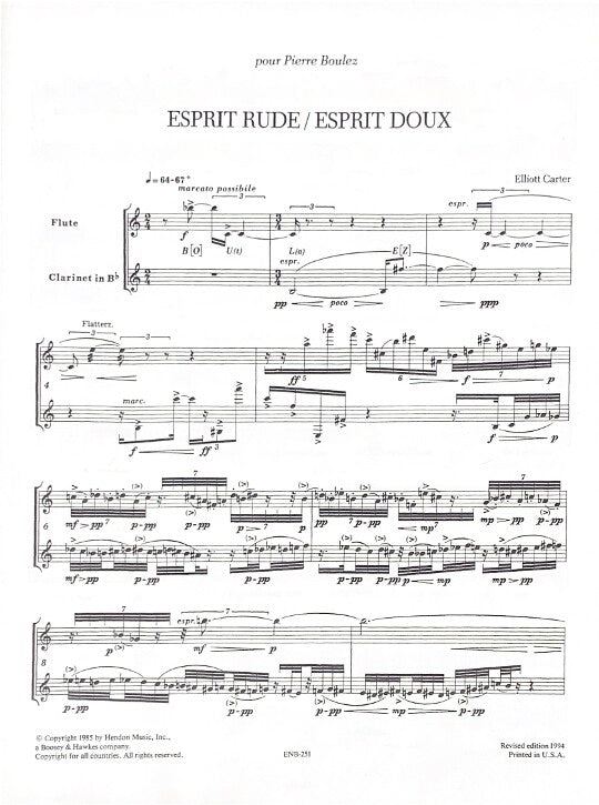 Carter, E :: Esprit Rude/Esprit Doux [Rough Breathing/Smooth Breathing]