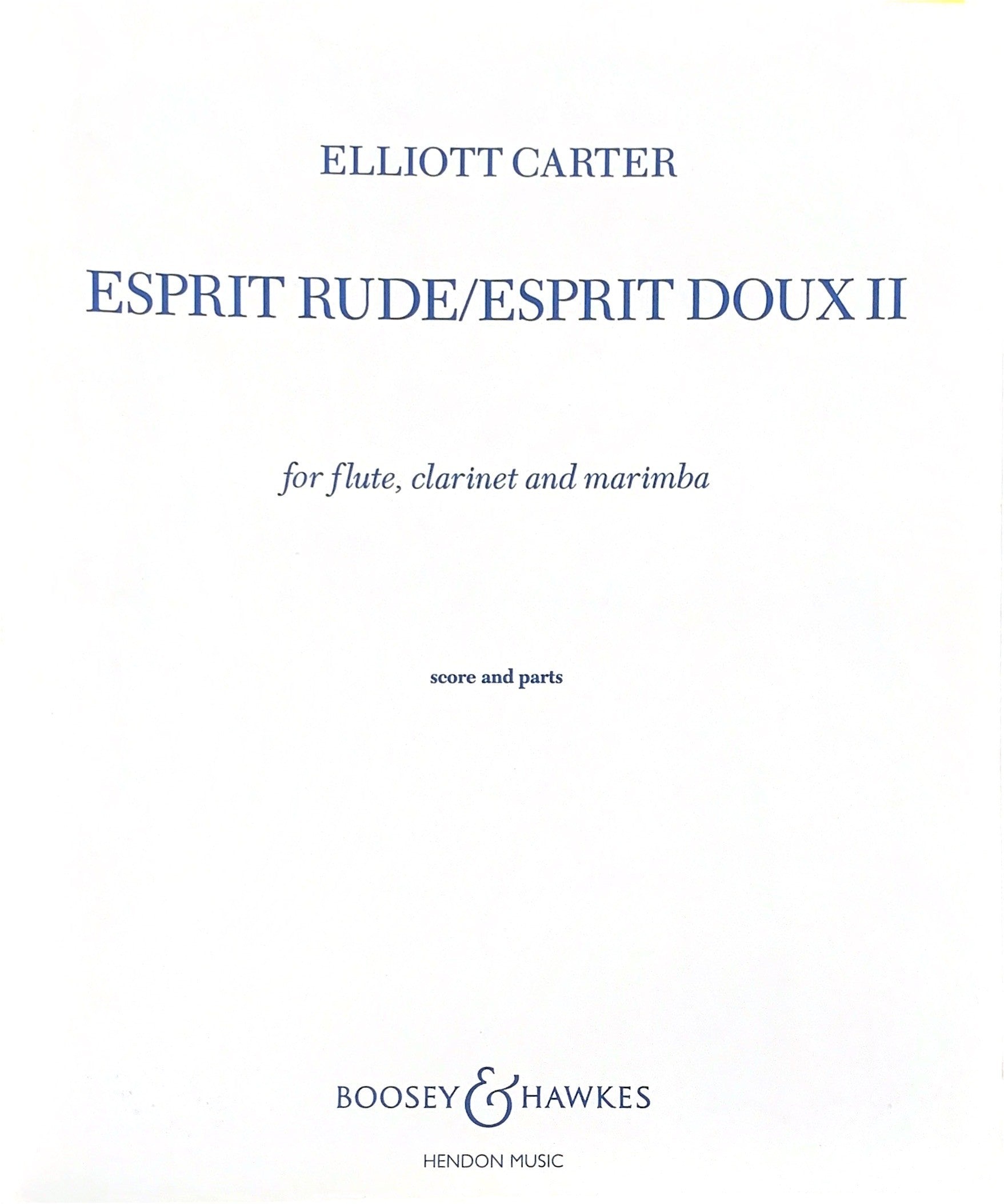 Carter, E :: Esprit Rude/Esprit Doux II [Rough Breathing/Smooth Breathing II]