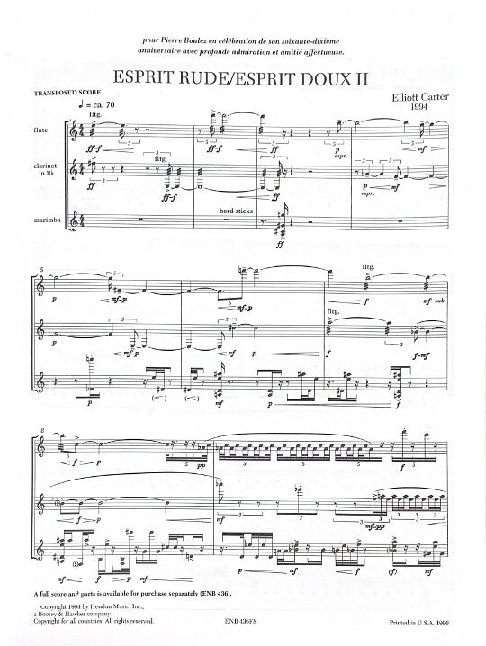 Carter, E :: Esprit Rude/Esprit Doux II [Rough Breathing/Smooth Breathing II]