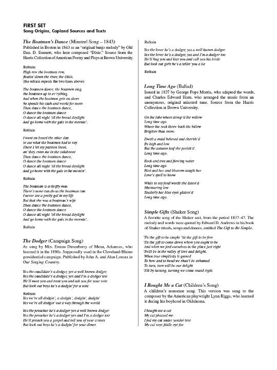 Copland, A :: Old American Songs