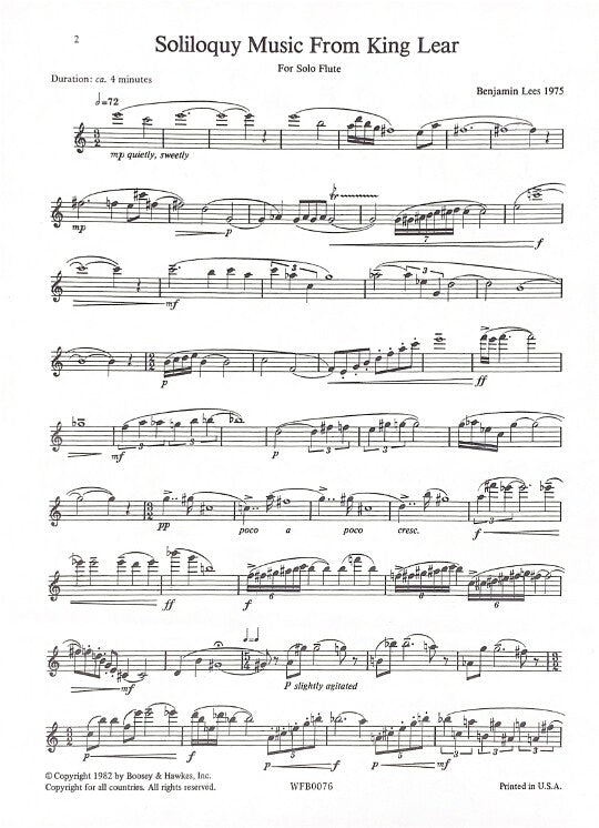 Lees, B :: Soliloquy Music from King Lear