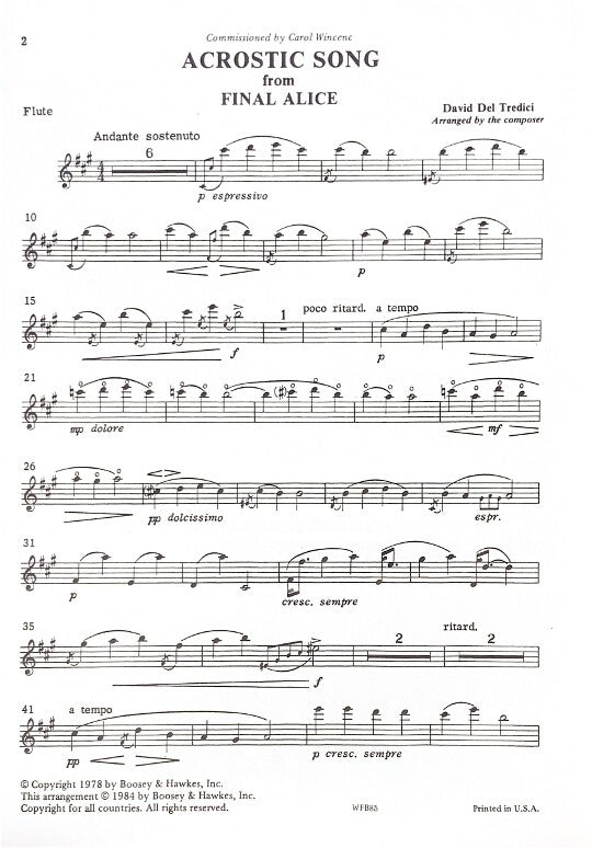 del Tredici, D :: Acrostic Song