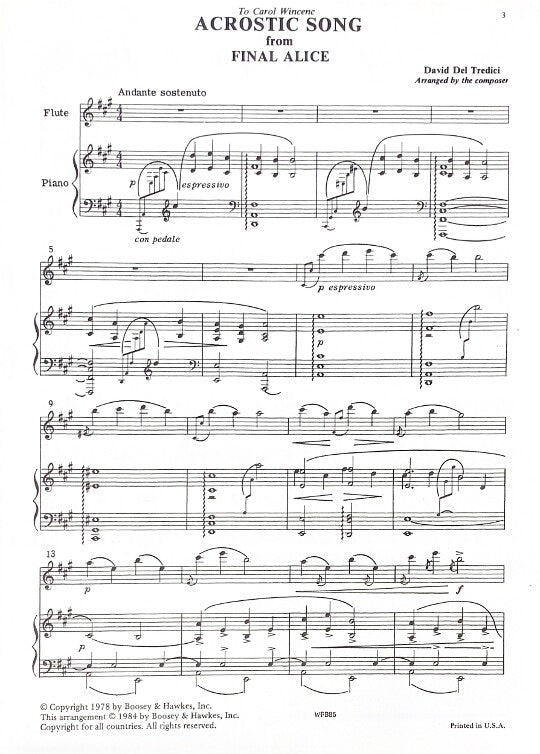 del Tredici, D :: Acrostic Song