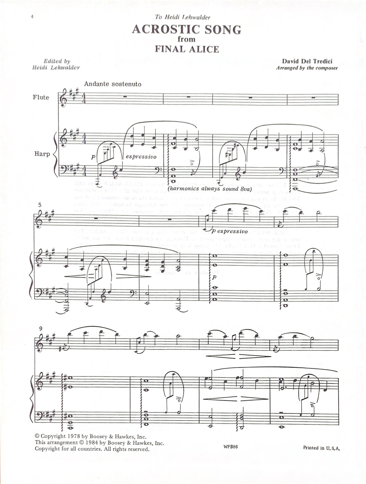 del Tredici, D :: Acrostic Song